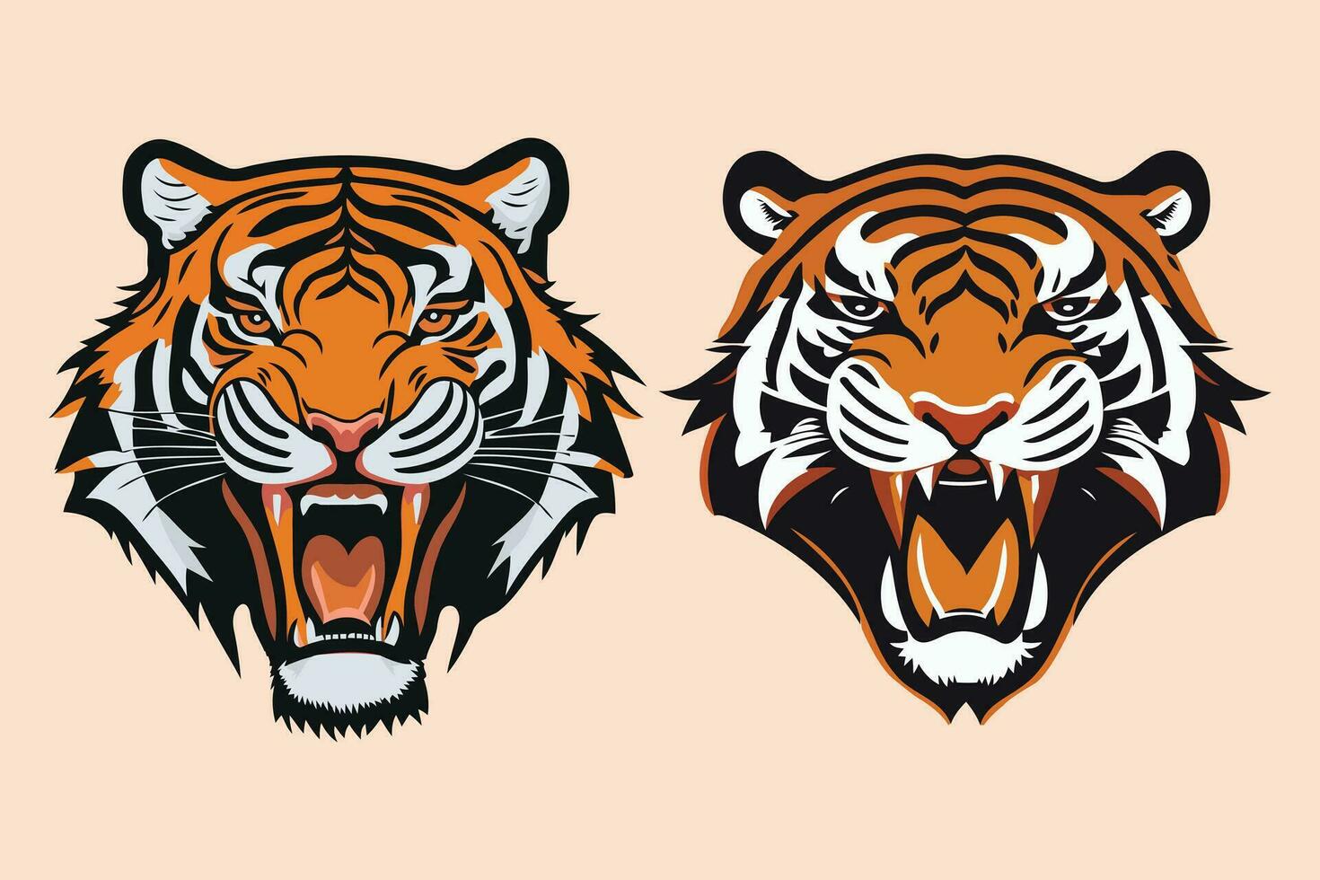 tijger hoofd logo icoon vector illustratie