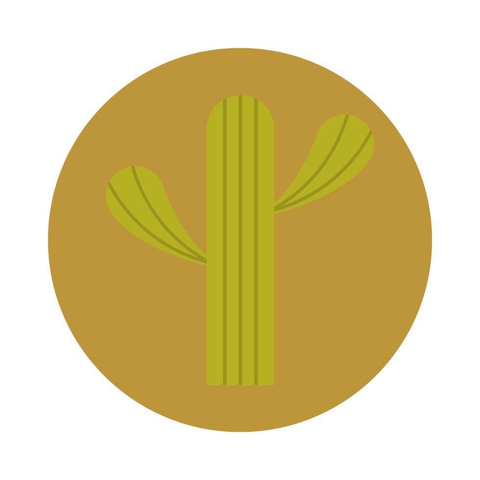 cactus plant natuur botanisch blok en plat pictogram witte achtergrond vector