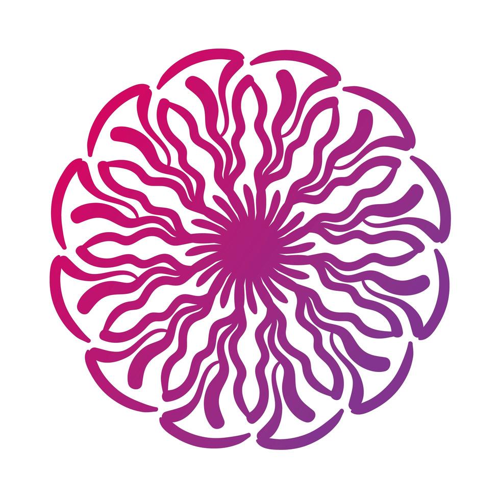 roze circulaire mandala bloemen silhouet stijlicoon vector