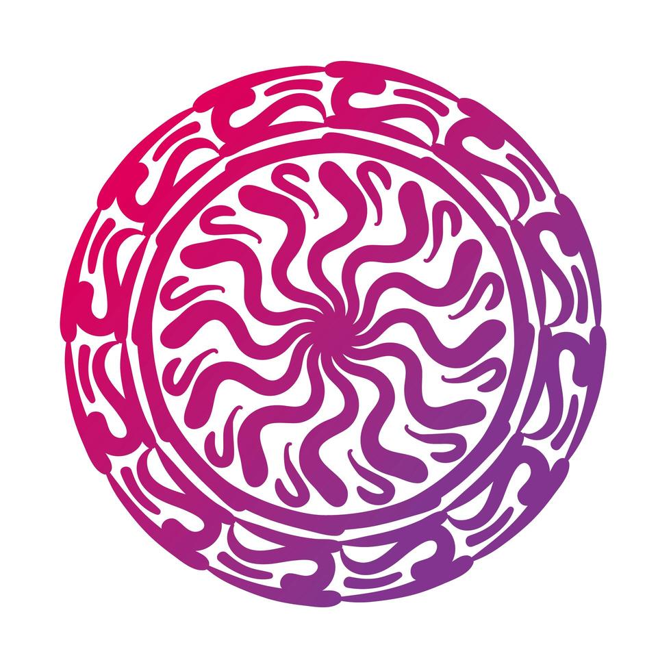 roze circulaire mandala bloemen silhouet stijlicoon vector