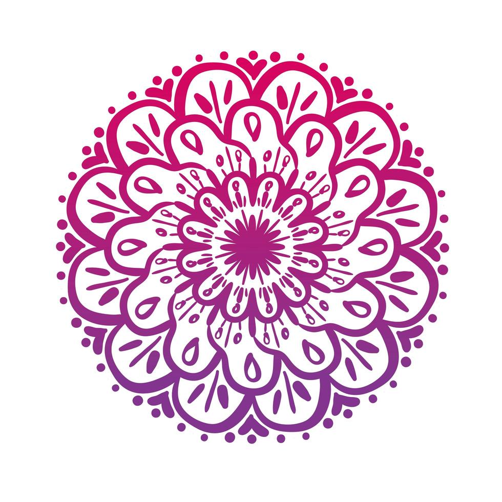 roze circulaire mandala bloemen silhouet stijlicoon vector