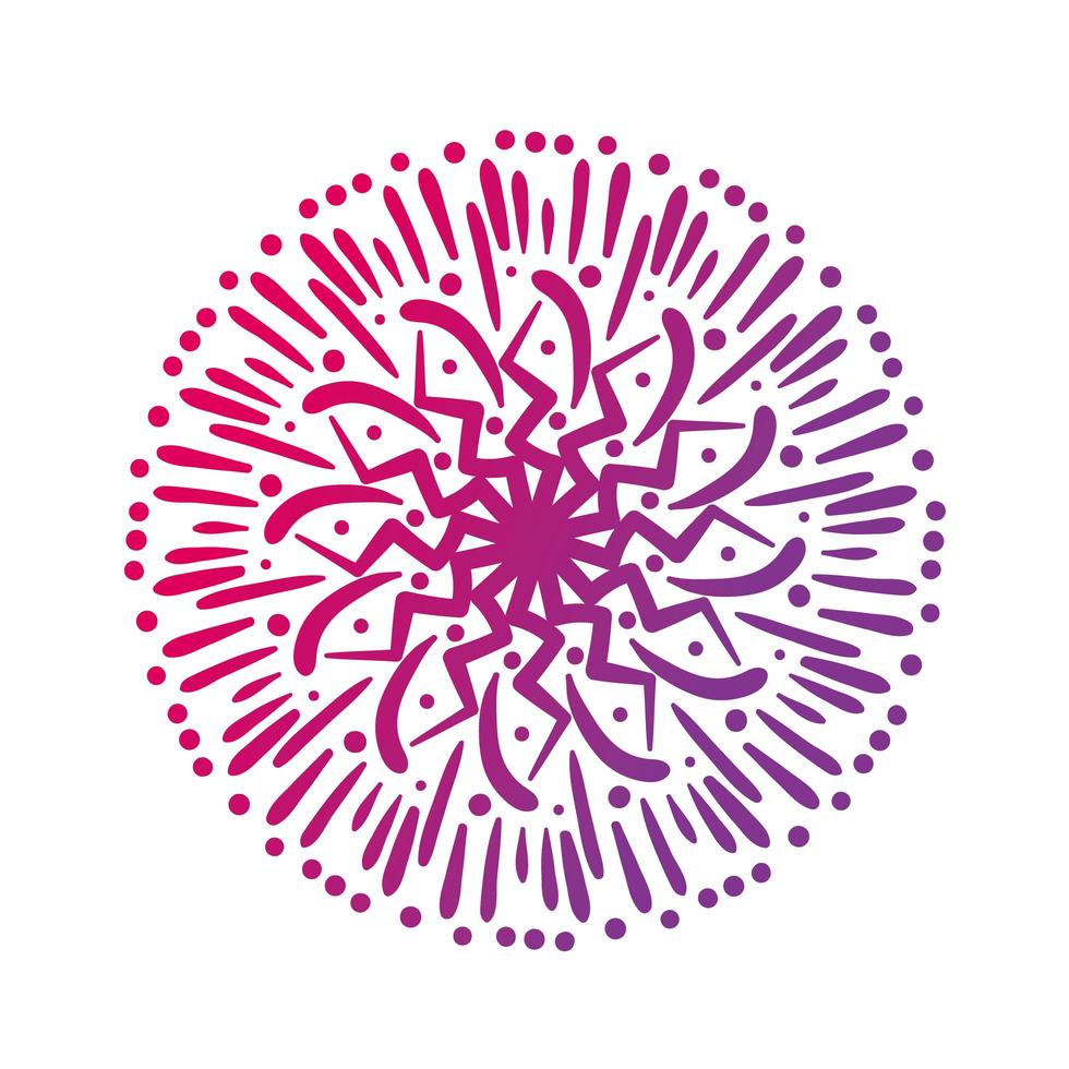 roze circulaire mandala bloemen silhouet stijlicoon vector