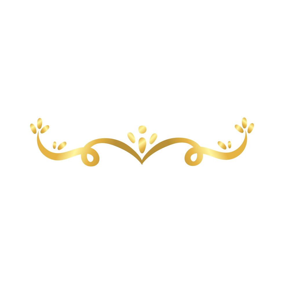 elegant grenskader met bladeren decoratie gouden gradiënt stijlicoon vector