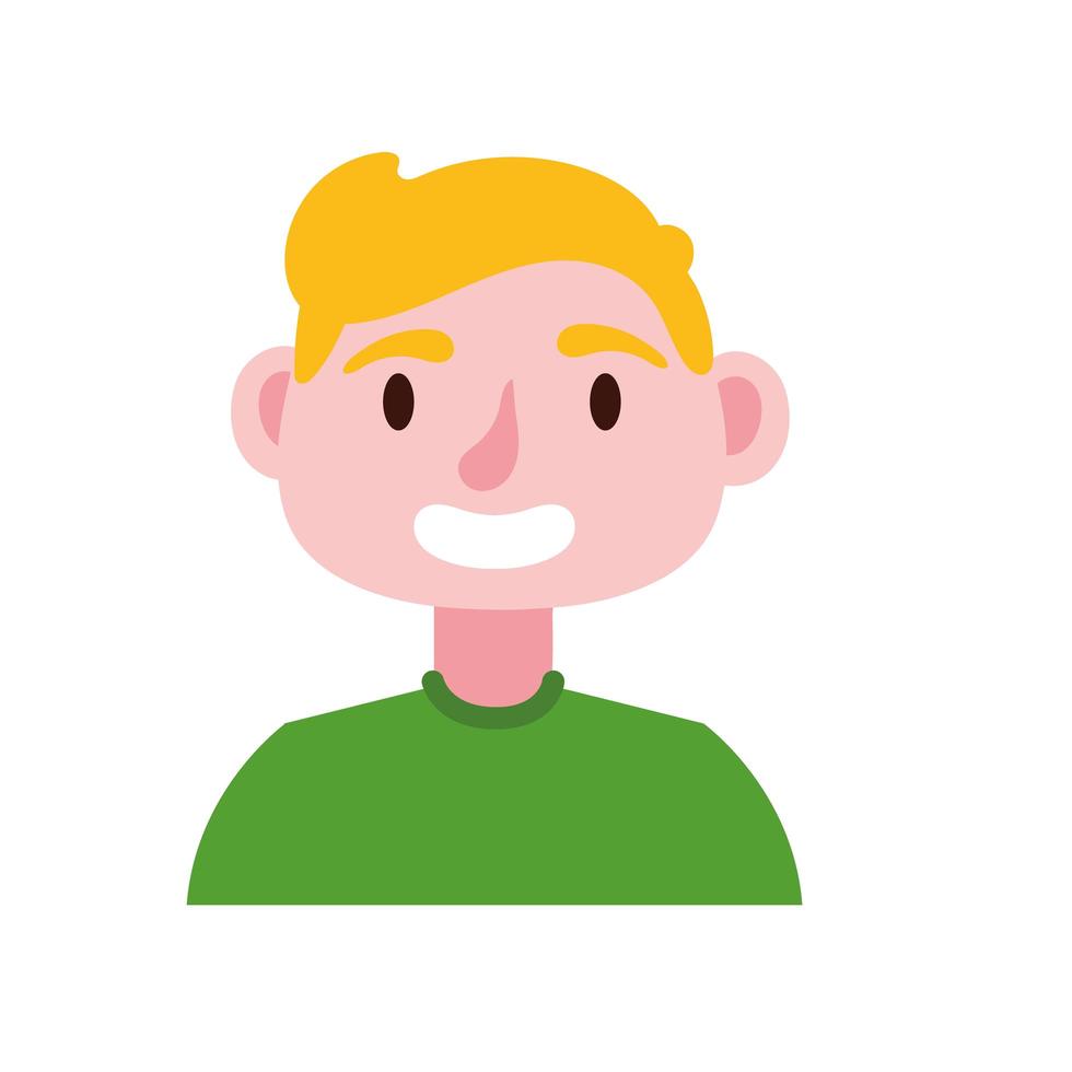 jonge man blond avatar karakter icoon vector