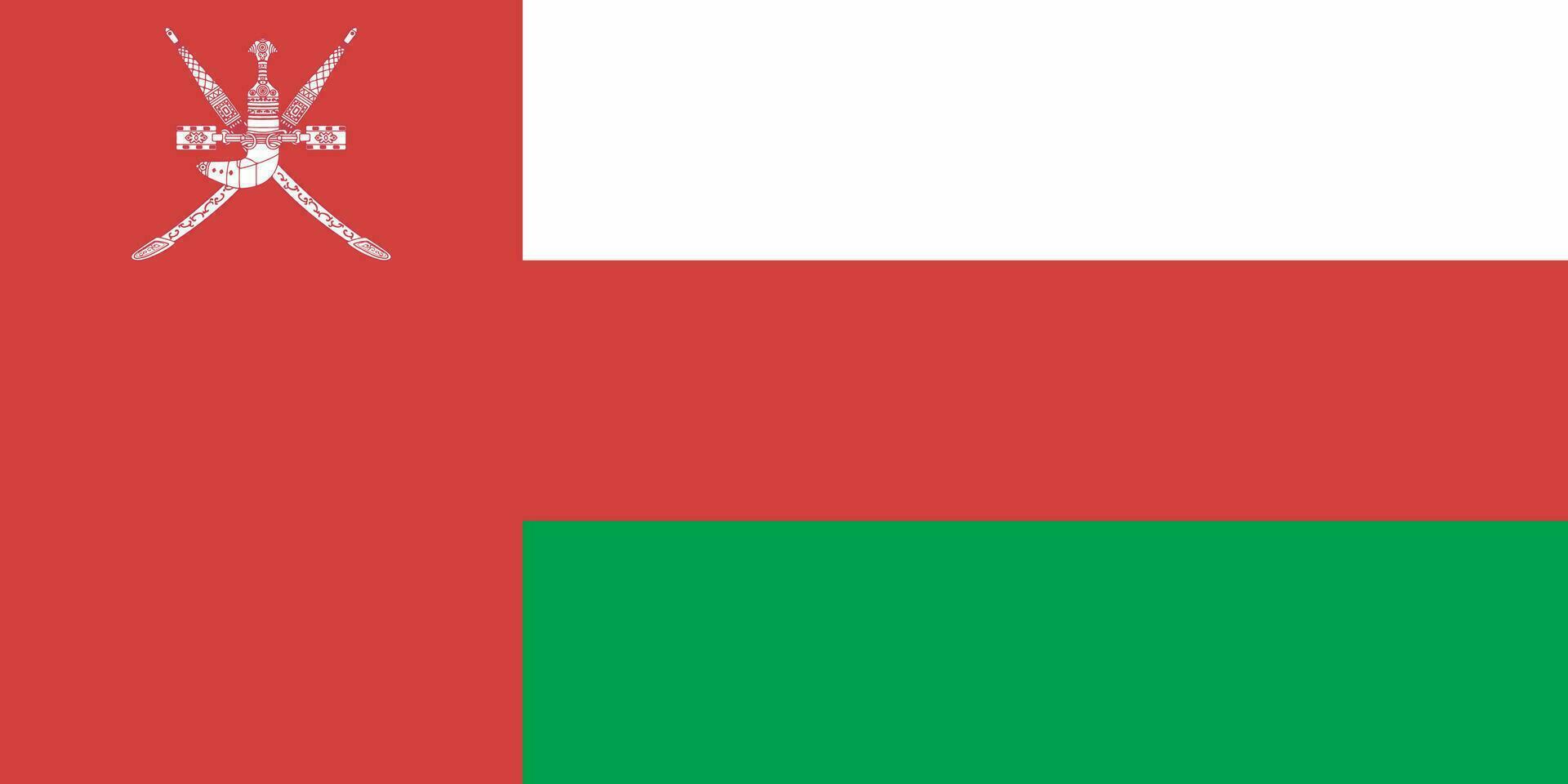 nationaal Oman vlag, officieel kleuren, en proporties. vector illustratie. eps 10 vector.