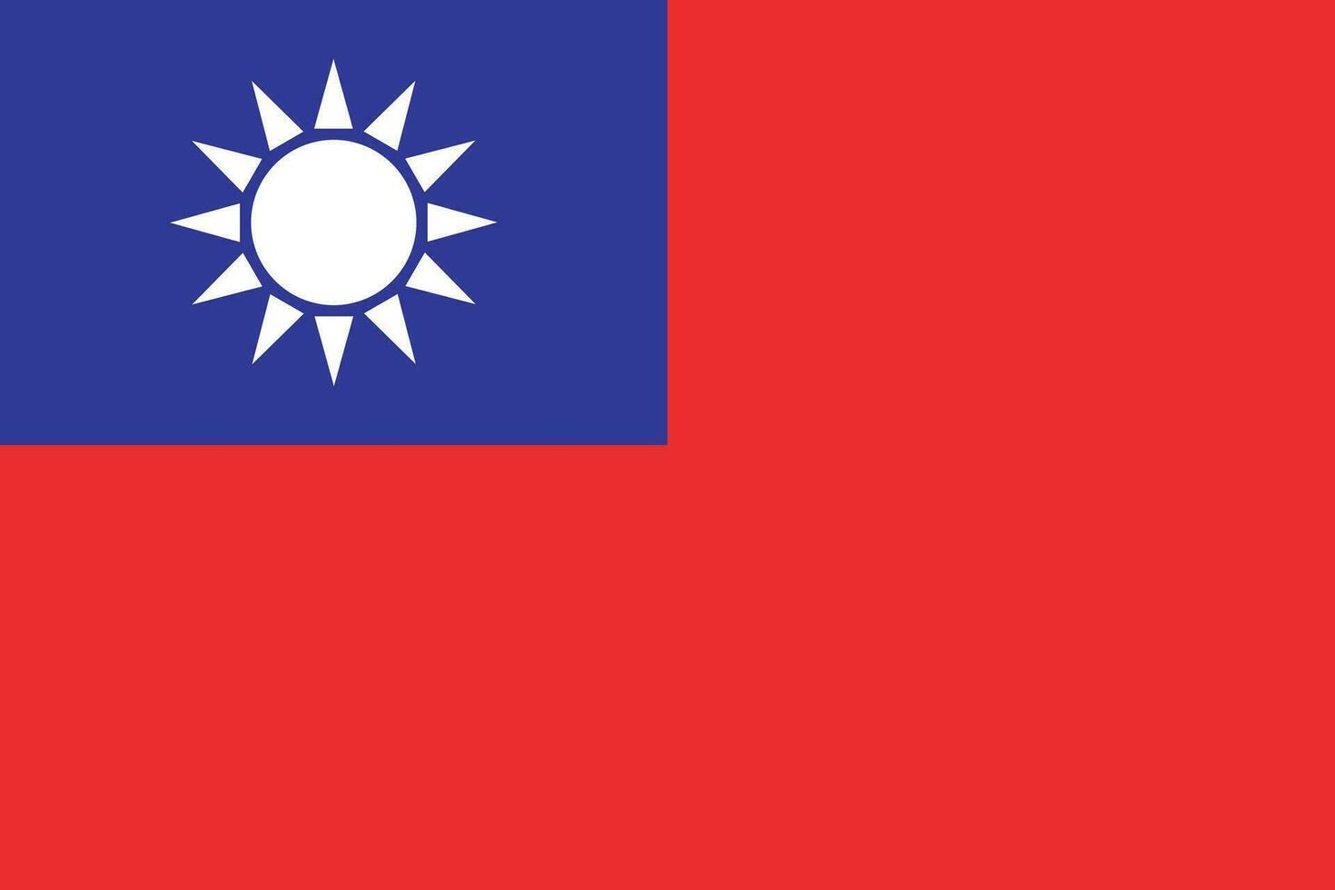 nationaal Taiwan vlag, officieel kleuren, en proporties. vector illustratie. eps 10 vector.