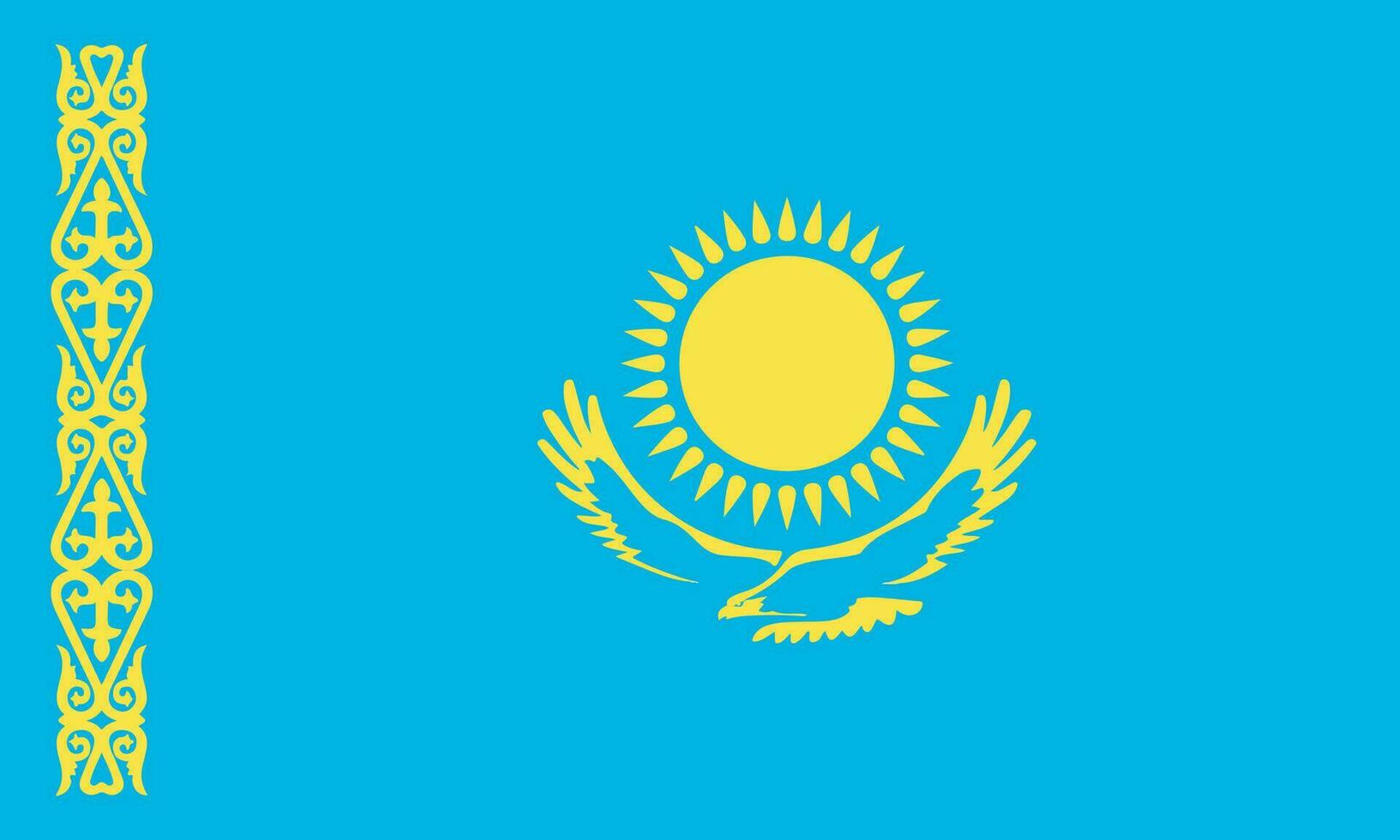 nationaal Kazachstan vlag, officieel kleuren, en proporties. vector illustratie. eps 10 vector.