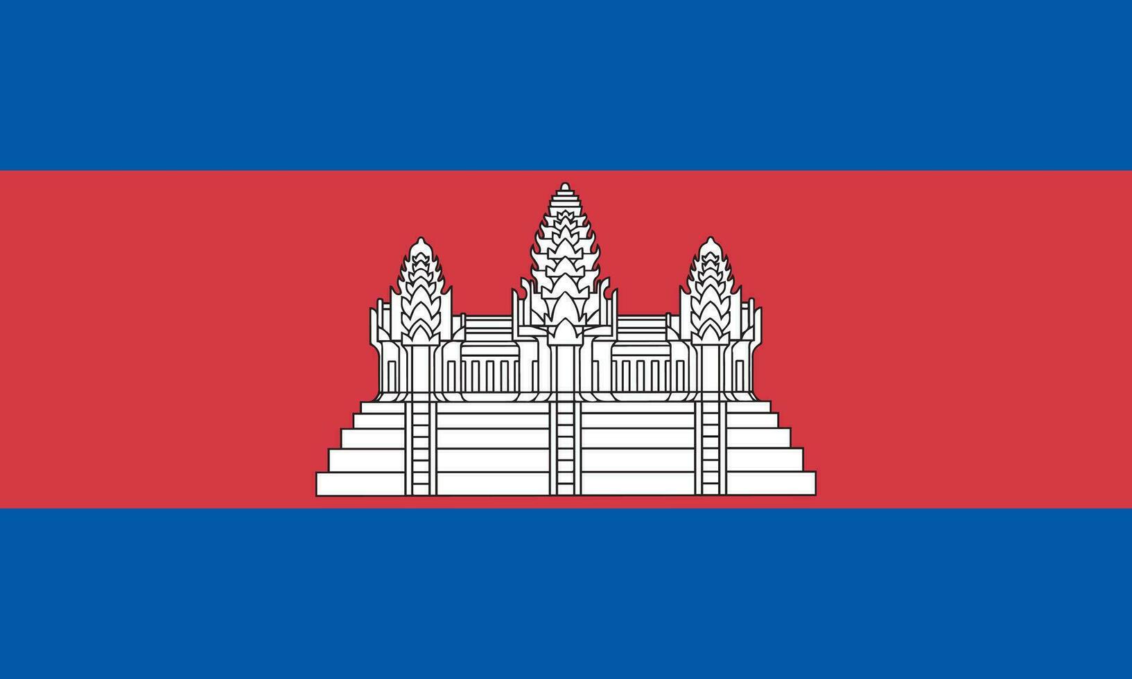 nationaal Cambodja vlag, officieel kleuren, en proporties. vector illustratie. eps 10 vector.