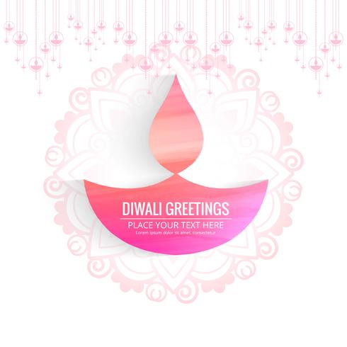 Gelukkige diwali diya olielamp festival kaart achtergrond vector