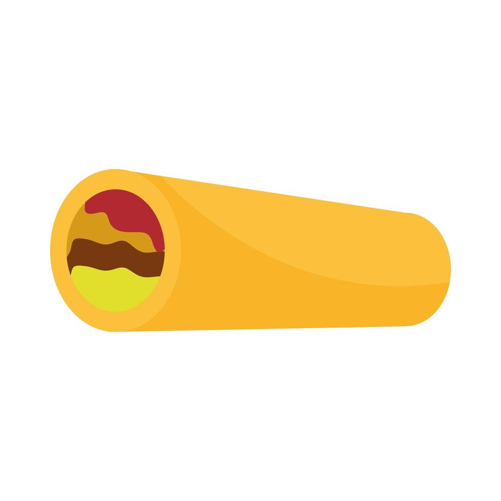 mexicaanse burrito eten cultuur menu restaurant platte pictogram vector