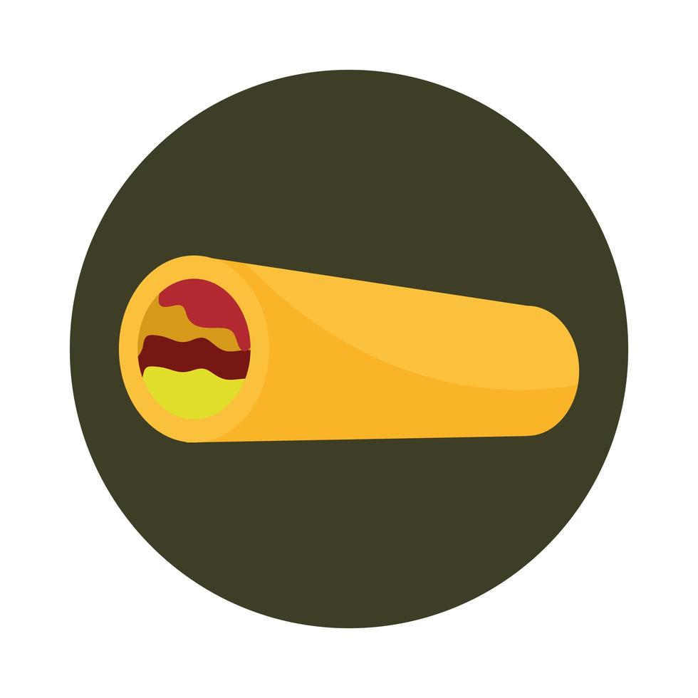 mexicaanse burrito eetcultuur menu restaurant blok en plat icoon vector
