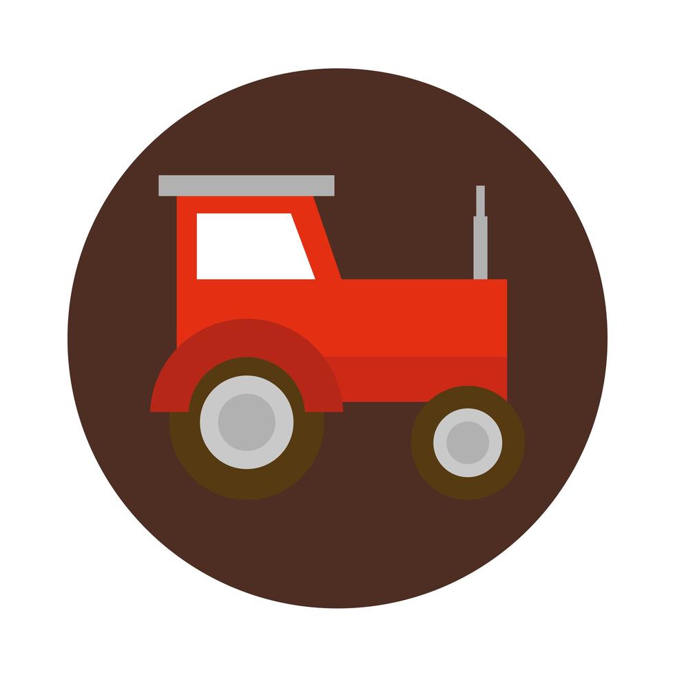 landbouw en landbouw tractor vrachtwagen machine werkblok en plat pictogram vector