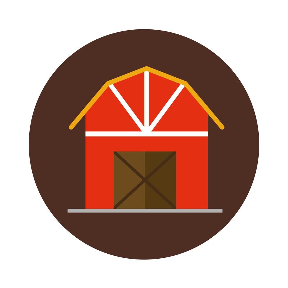 landbouw en landbouw houten schuurblok en plat pictogram vector