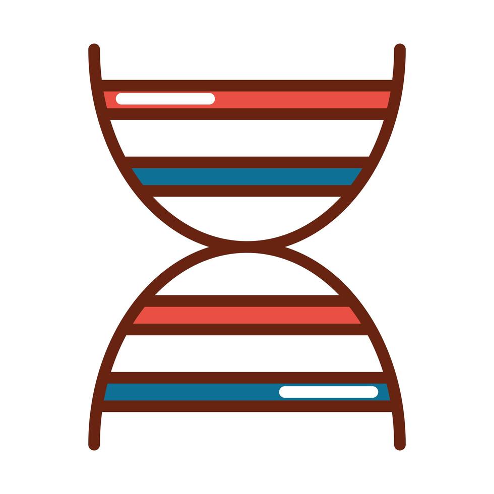 menselijk lichaam dna-molecuul anatomie orgel gezondheidslijn en vulpictogram vector