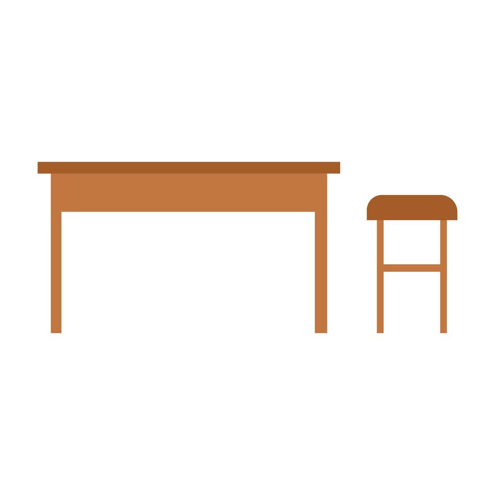 tafel en stoel houten huisinrichting vector