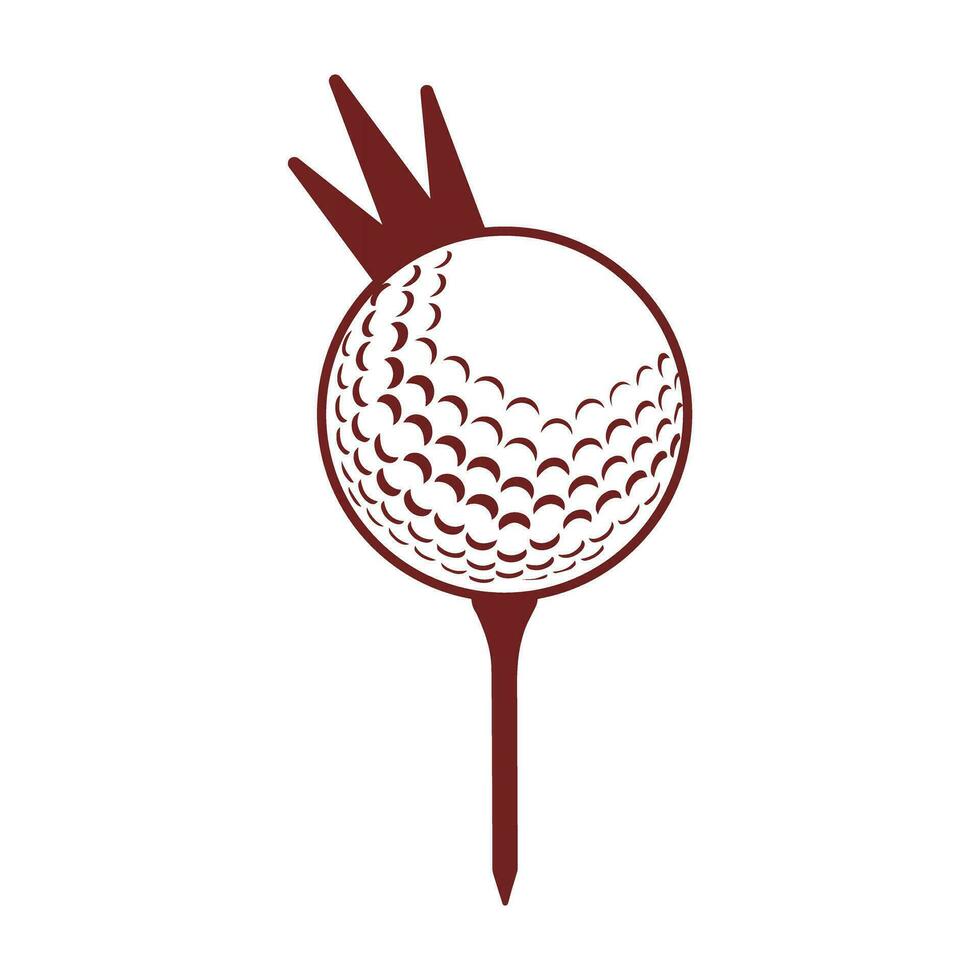 golf bal met kroon vector illustratie