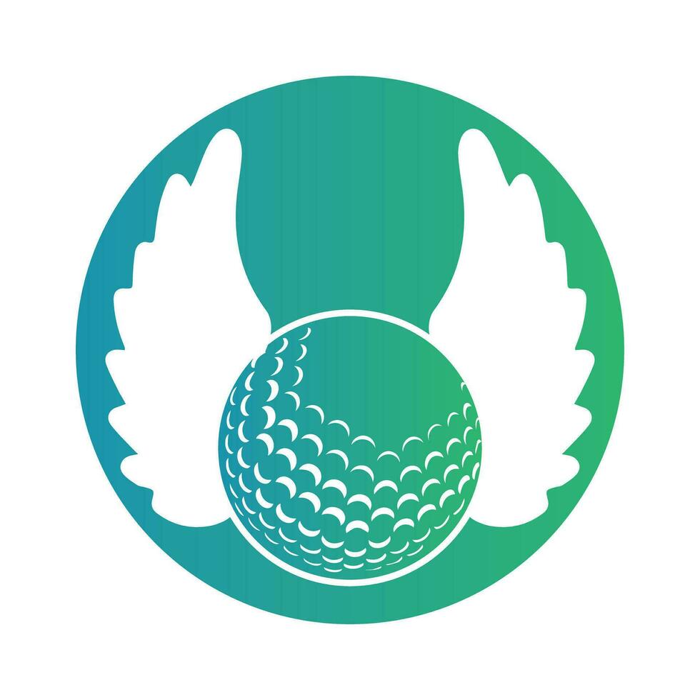 golf bal met Vleugels binnen een vorm van cirkel vector illustratie