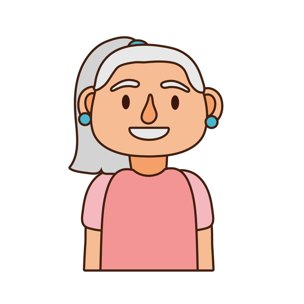 oude vrouw persoon avatar karakter vector