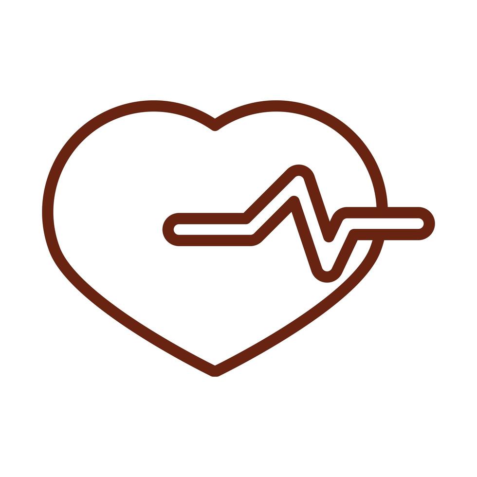 menselijk lichaam hartslag cardiologie anatomie orgel gezondheid lijn pictogramstijl vector