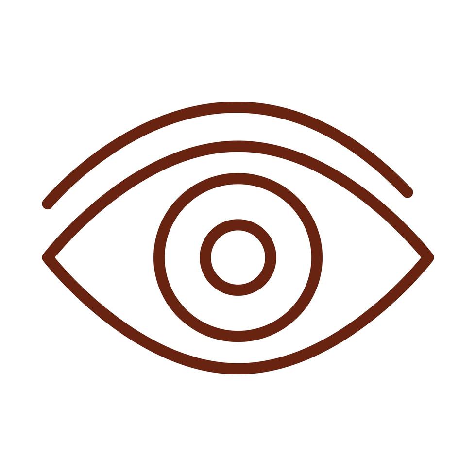 menselijk lichaam oog optische anatomie orgel gezondheid lijn pictogramstijl vector