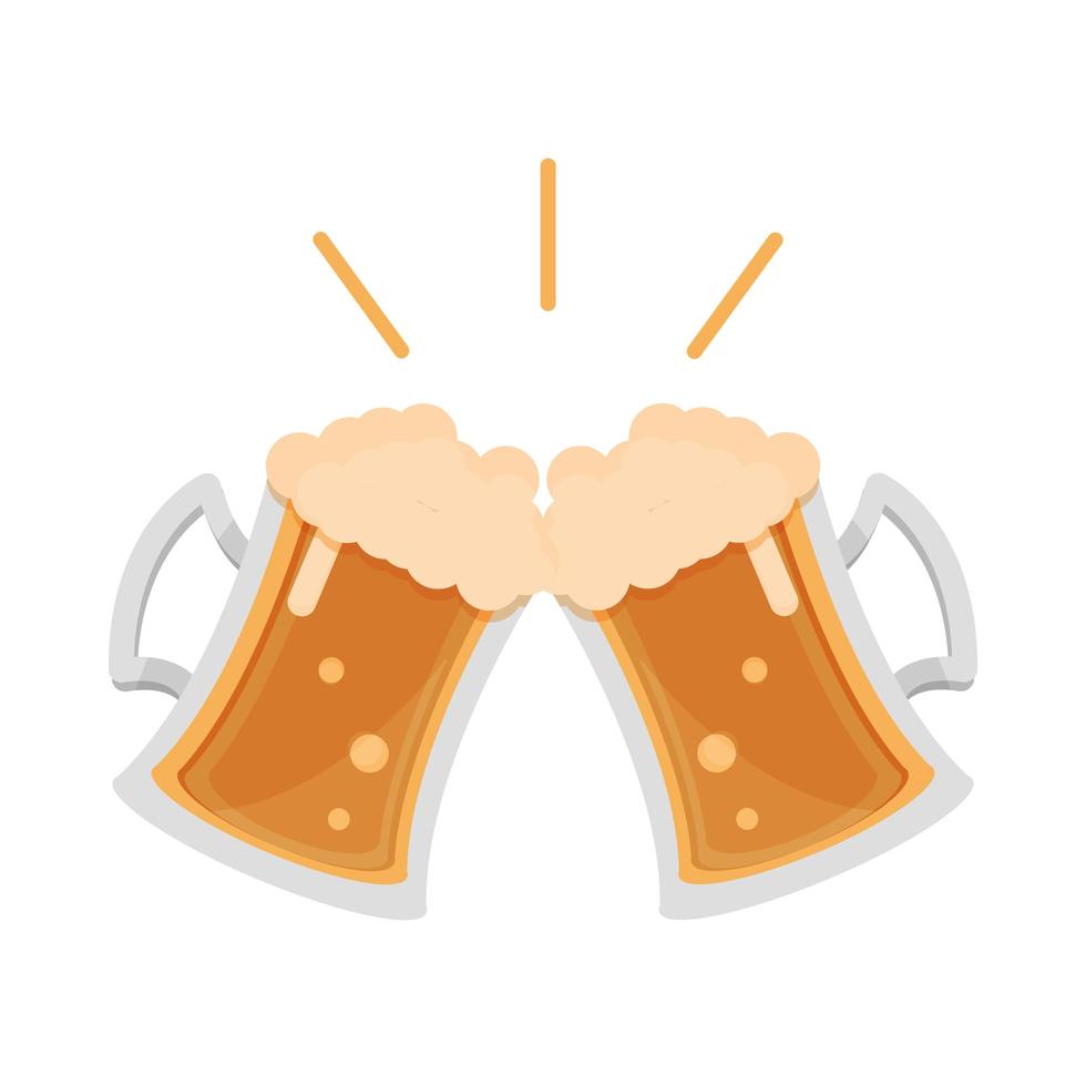 oktoberfest festival toast bierglazen schuim viering duits traditioneel ontwerp vector