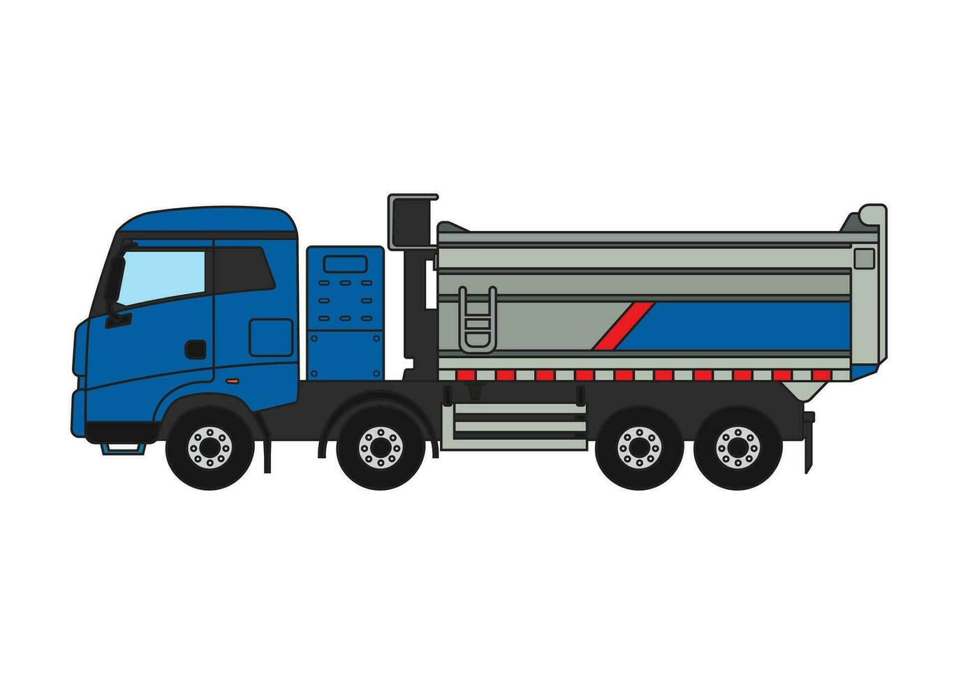 hand- getrokken kleur kinderen bouw elektrisch dump vrachtauto bouw voertuig clip art vector