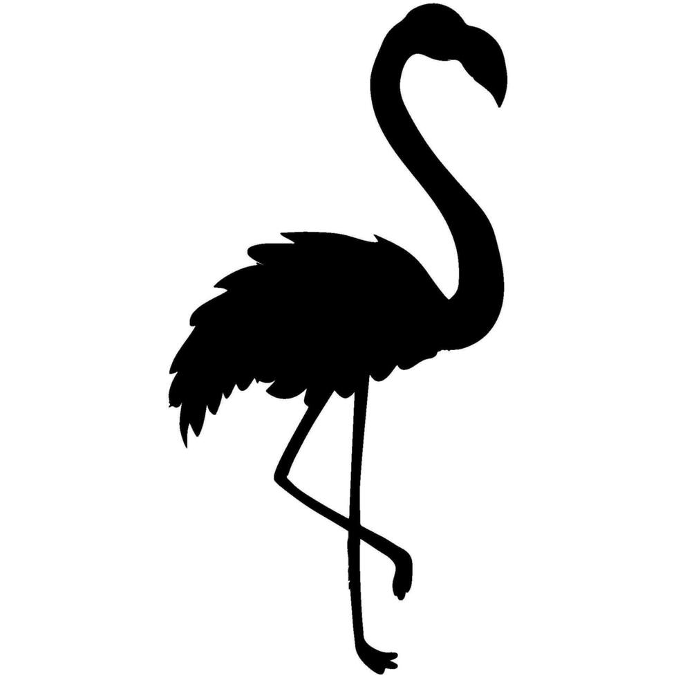 flamingo zwart silhouet vector