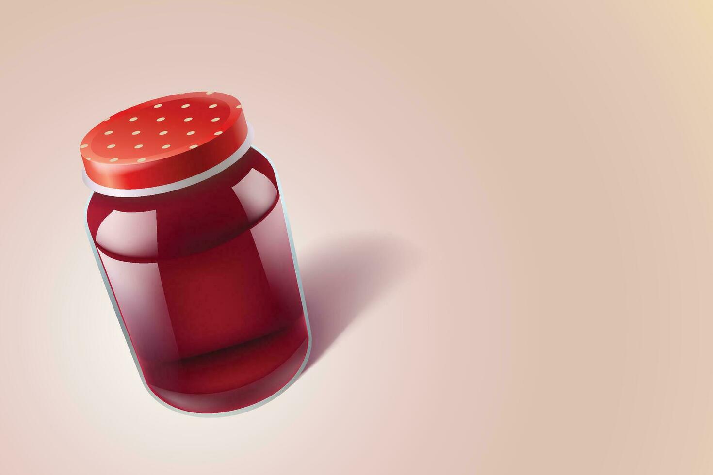realistisch glas voedsel pot met rood vloeistof vector