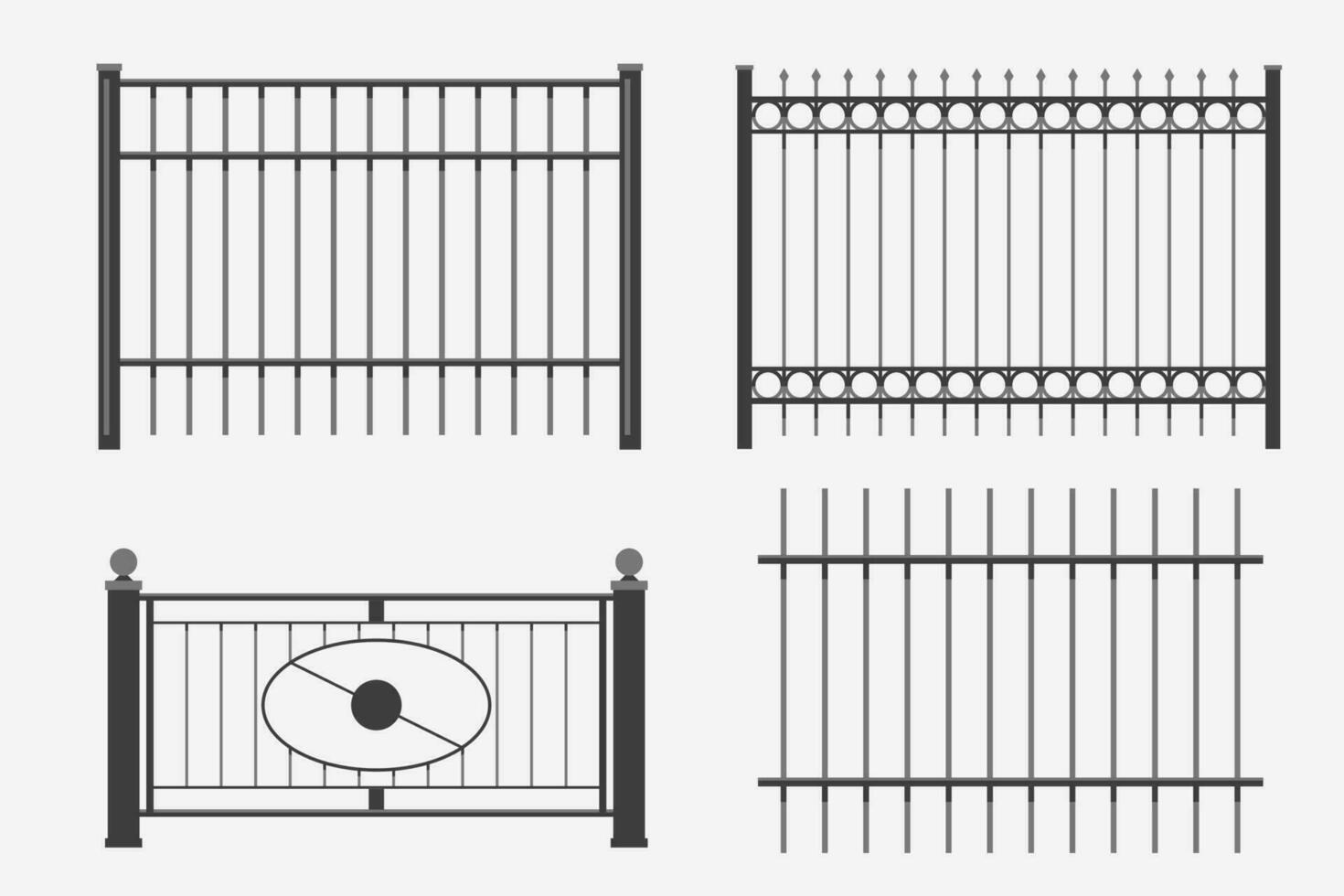 vlak ontwerp metaal hek reeks vector