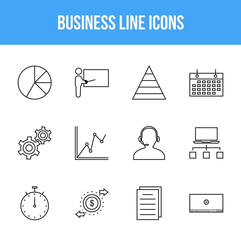 unieke zakelijke lijn icon set vector