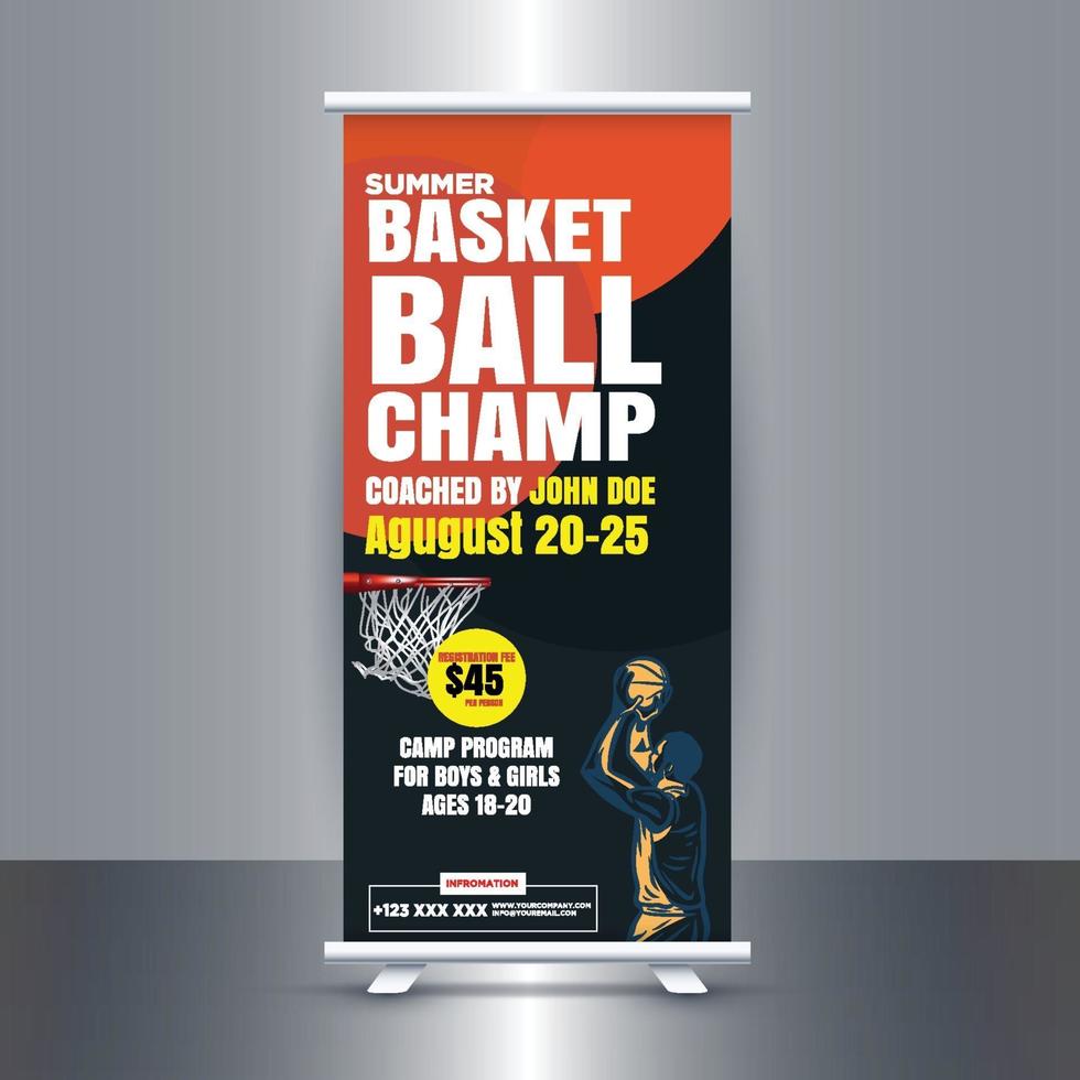 gratis sport roll-up banner voor sportclub vector