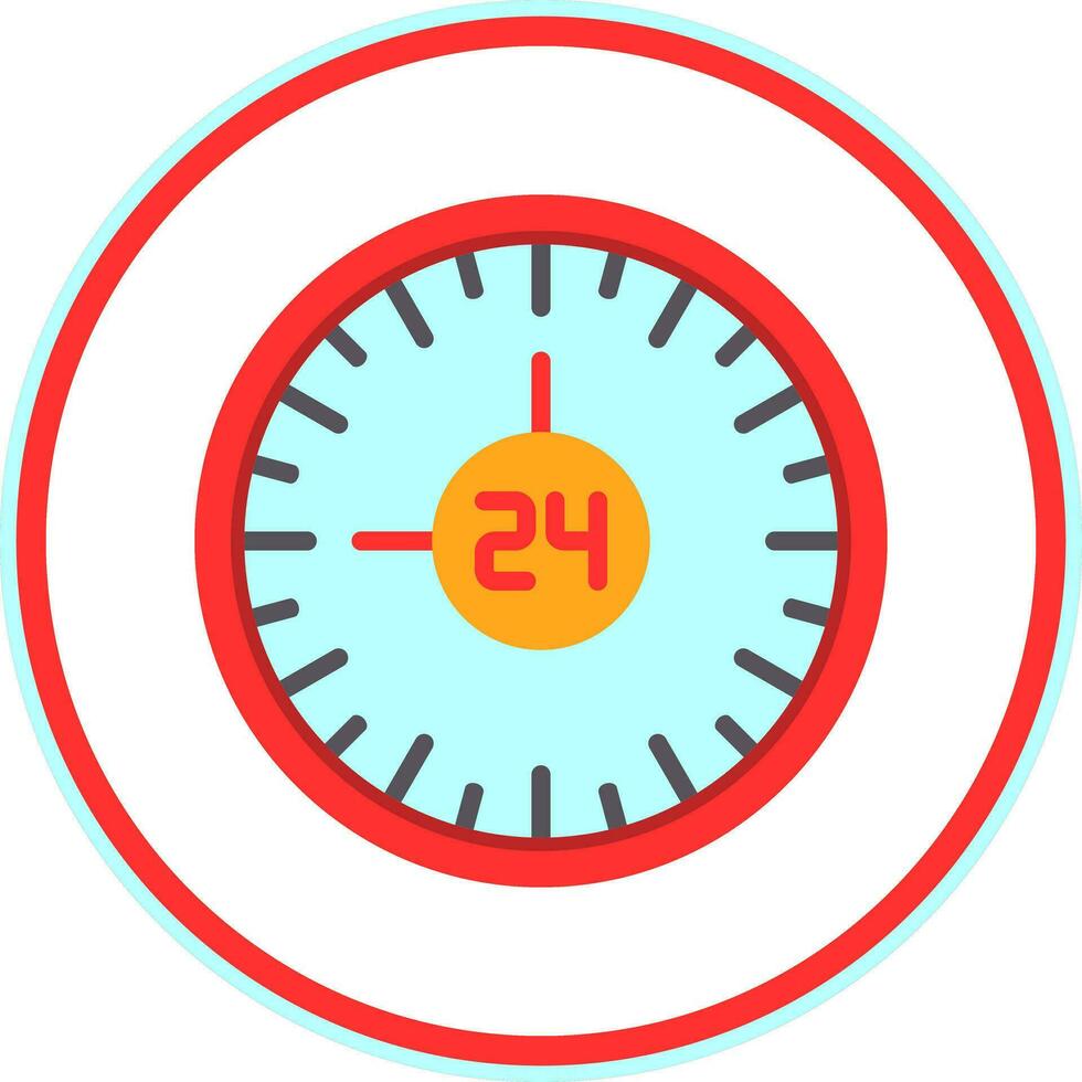 24 uur vector icoon ontwerp