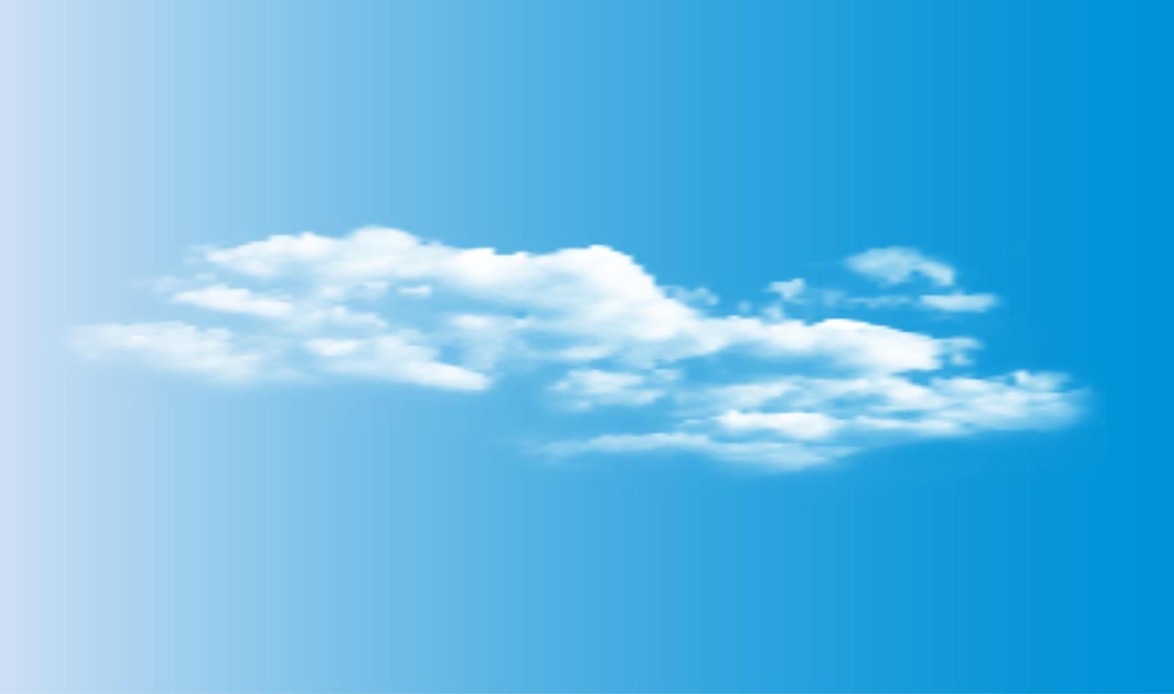 realistische 3d witte wolken op blauwe hemelachtergrond. vector illustratie eps10