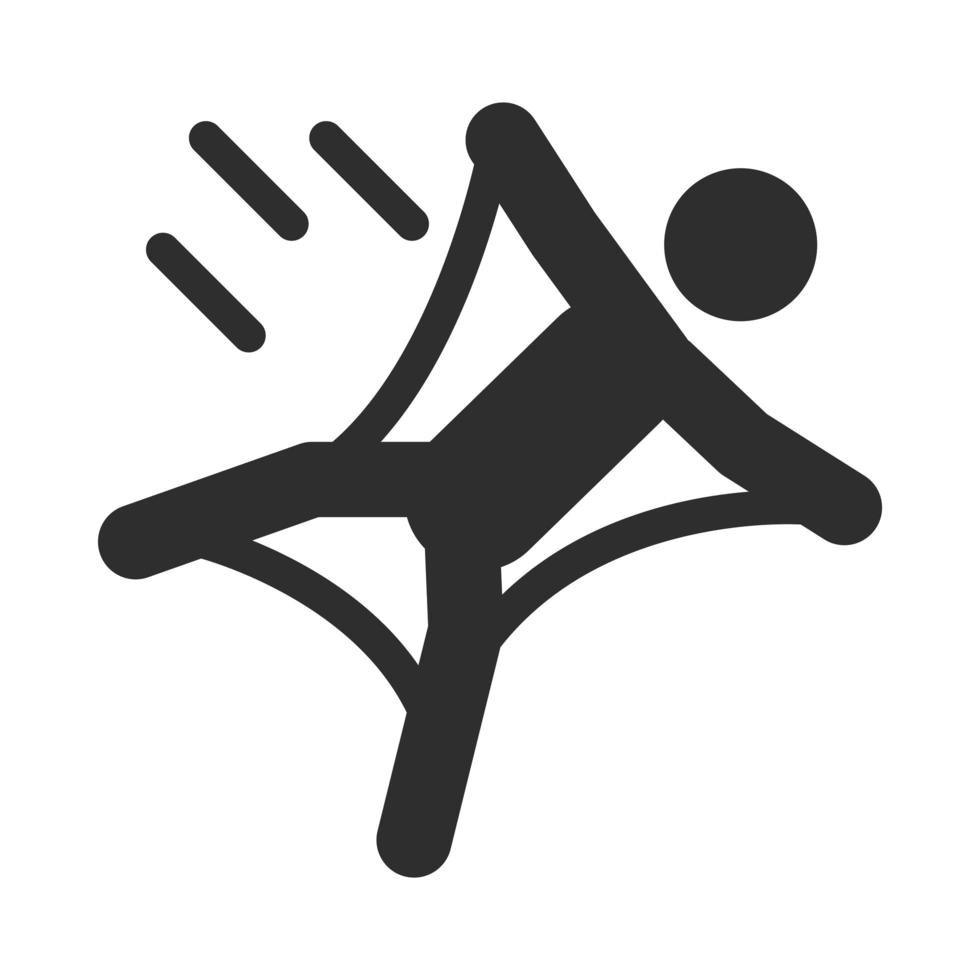 extreme sport wingsuit vliegen actieve levensstijl silhouet pictogram ontwerp vector