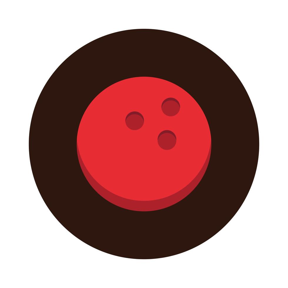 bowling rode bal uitrusting spel recreatief sport blok plat pictogram ontwerp vector
