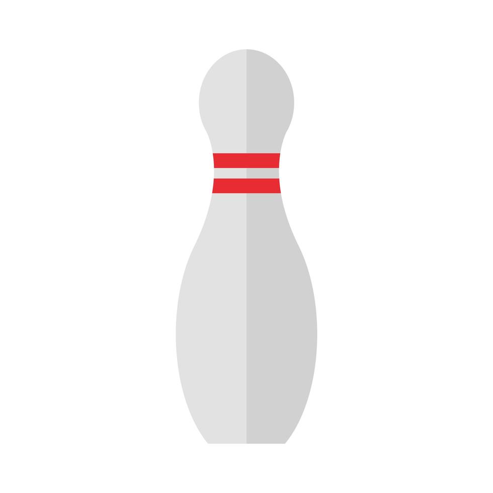 bowling witte pin met strepen uitrusting spel recreatieve sport platte pictogram ontwerp vector