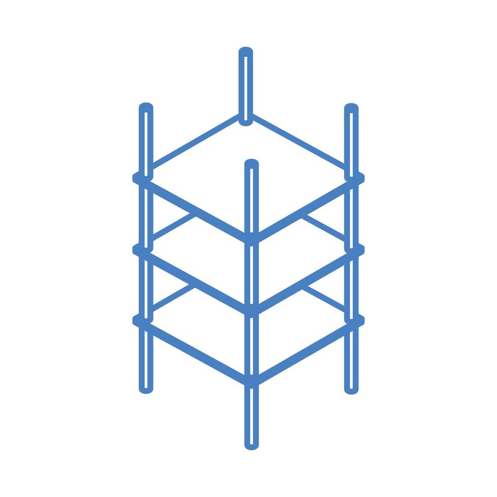 isometrische reparatie constructie lege planken opslag werkapparatuur lineaire stijl icoon ontwerp vector