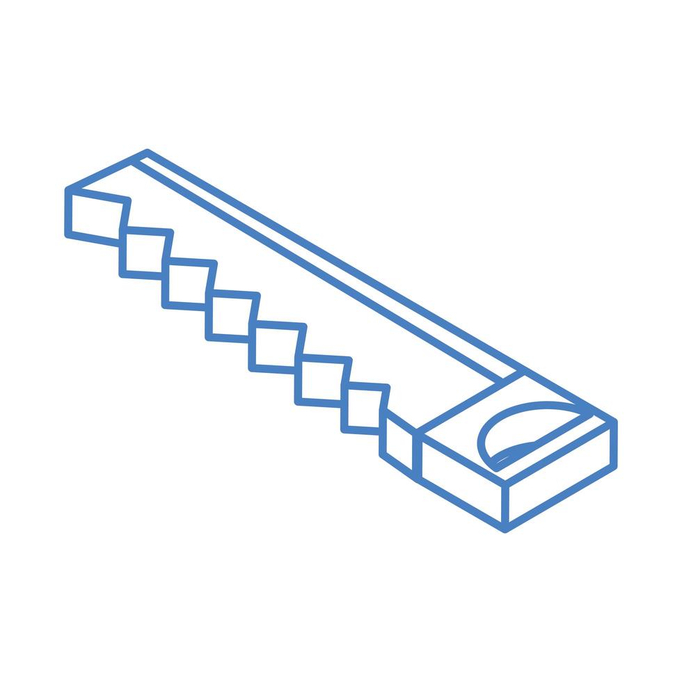 isometrische reparatie bouw zag werk tool en uitrusting lineaire stijl icoon ontwerp vector