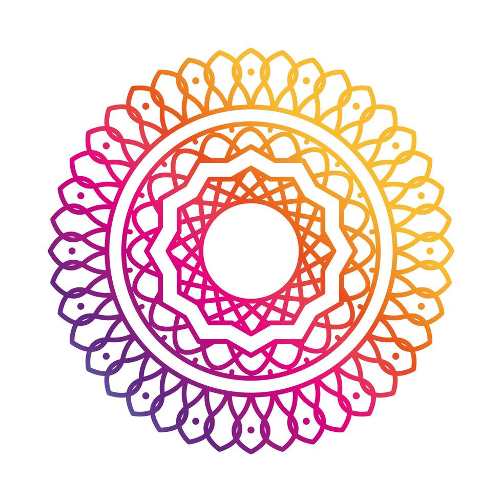 mandala bloem decoratie ronde ornament verloop stijlicoon vector