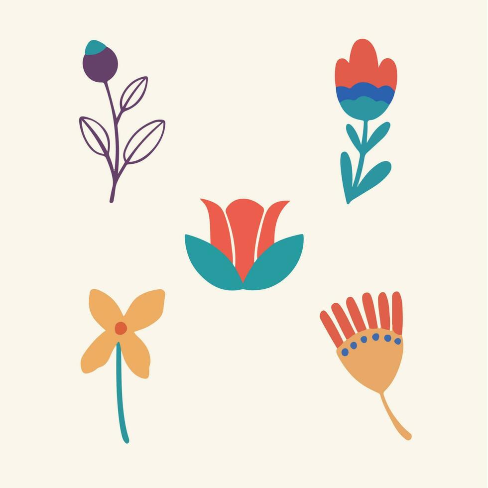 tropisch bloemen symbool verzameling set. sociaal media na. bloemen vector illustratie.