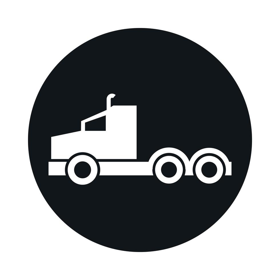 auto vrachtwagen hoofd model vervoer voertuig blok en vlakke stijl pictogram ontwerp vector