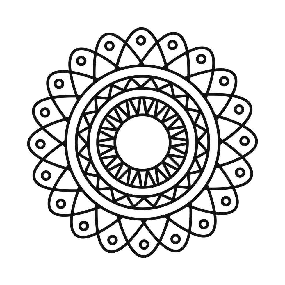 mandala motief bloemendecoratie mystieke lijn stijlicoon vector