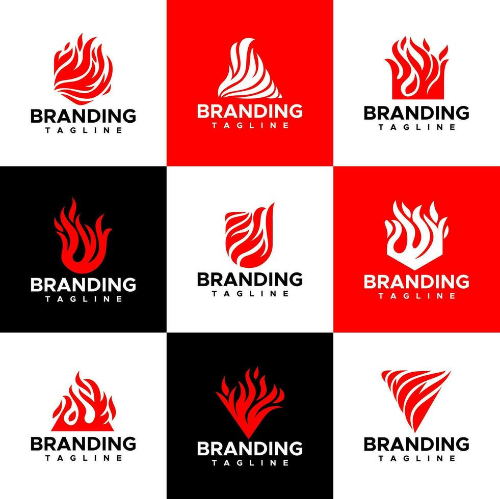 abstract brand gas- logo ontwerp sjabloon set. modern vlam logo branding set. vector