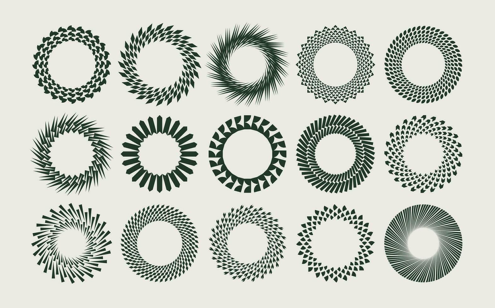 reeks van modern lijn abstract cirkel grens logo. geometrie lijn ronde banier logo. vector