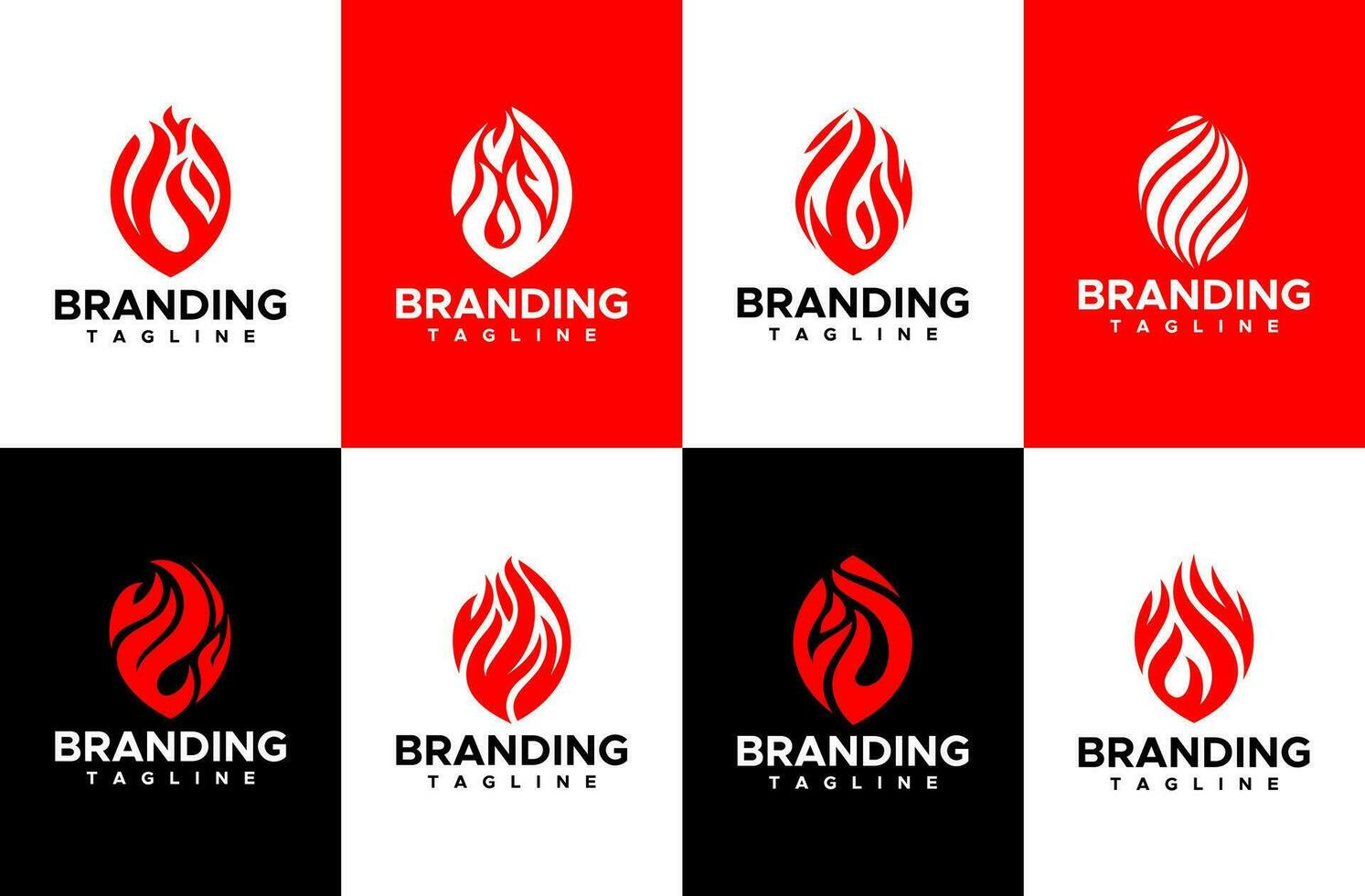 modern abstract blad vlam logo ontwerp set. gemakkelijk brand gas- logo branding vector. vector