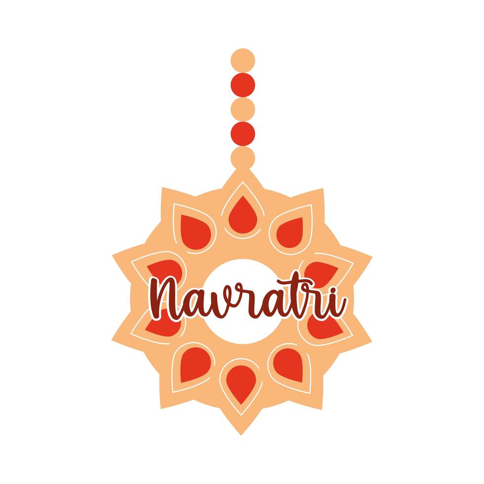 happy navratri indian viering bloemen ornament culturele en traditionele vlakke stijlicoon vector