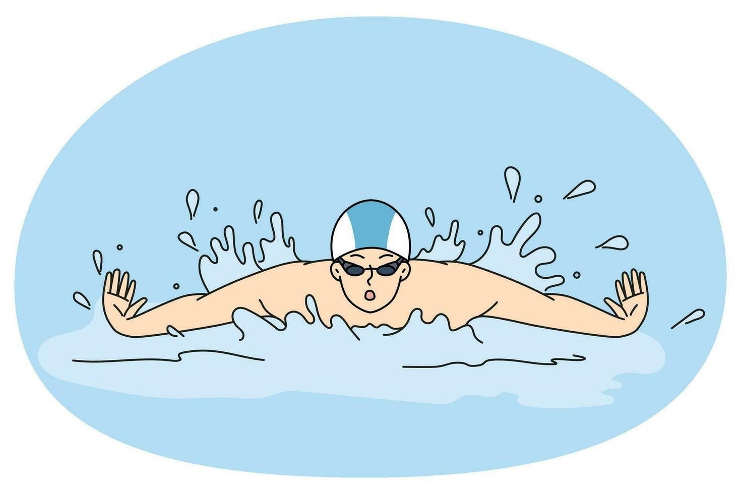 atleet zwemmen in zwembad vector