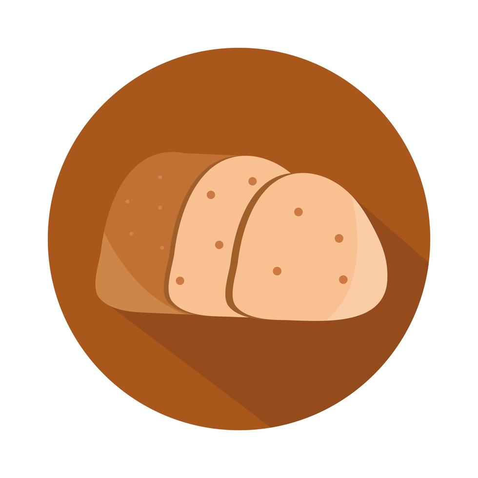 brood gesneden plakjes menu bakkerij voedsel product blok en plat icoon vector