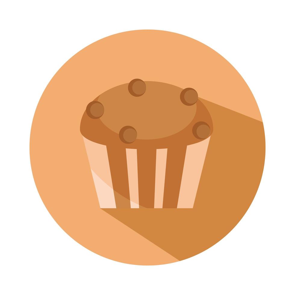 brood dessert cupcake menu bakkerij voedsel product blok en plat icoon vector