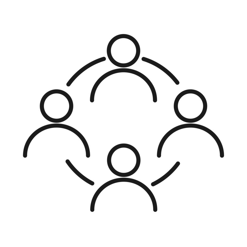 ondernemers teamwerk business management succesvolle lijnstijl icoon ontwikkelen vector